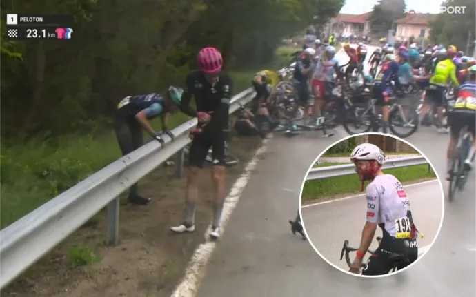 Drsný pád na Giru vyřadil několik favoritů. Končí Yates, Vine i Buitrago