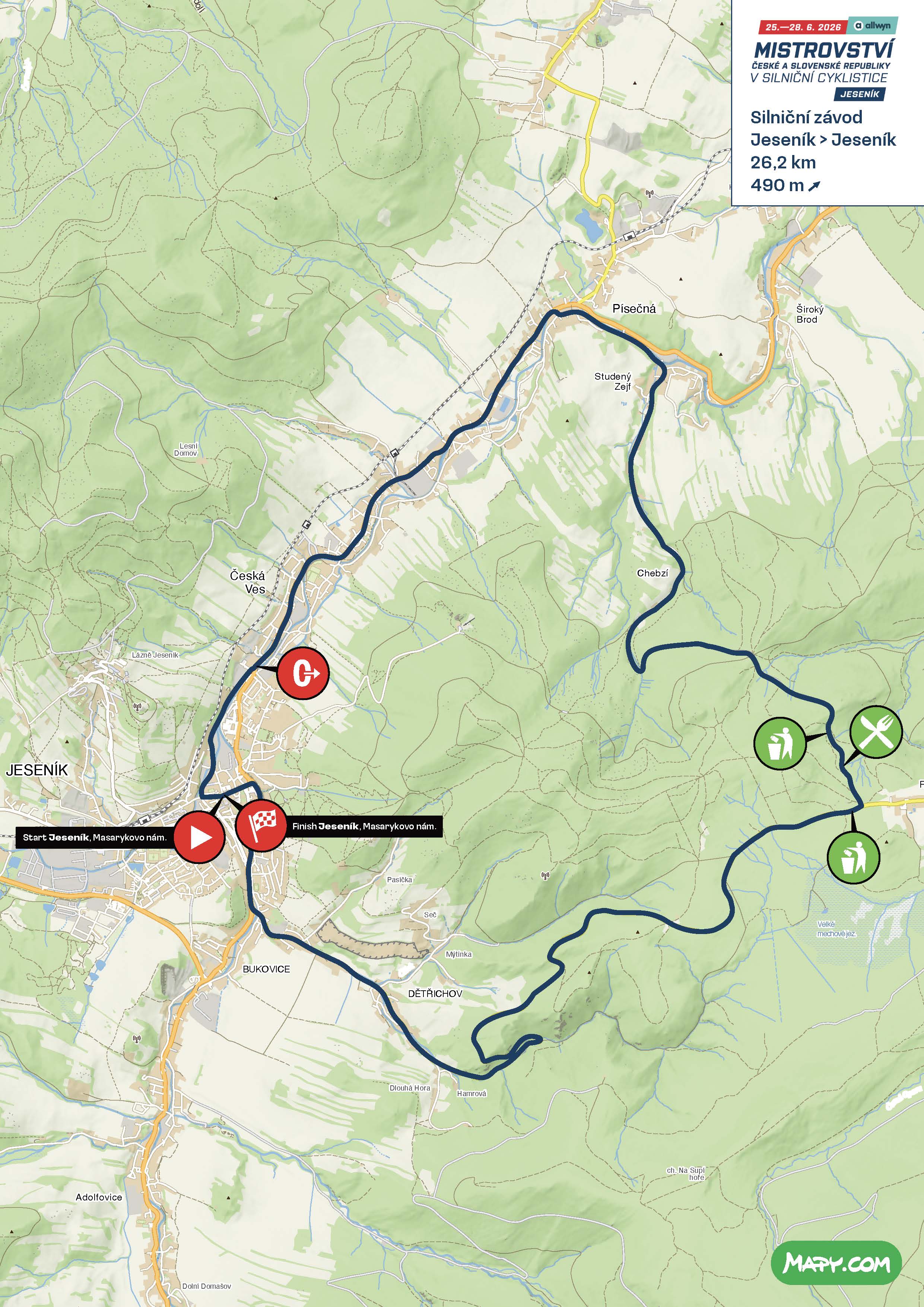 Boj o tituly proběhne na 26,2 km dlouhém okruhu